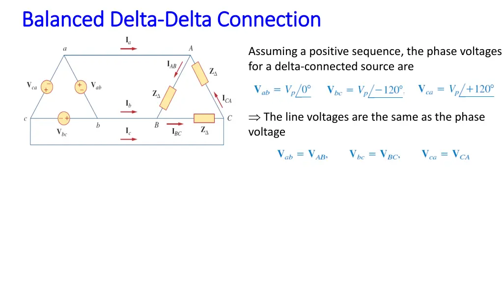 balanced delta balanced delta delta connection