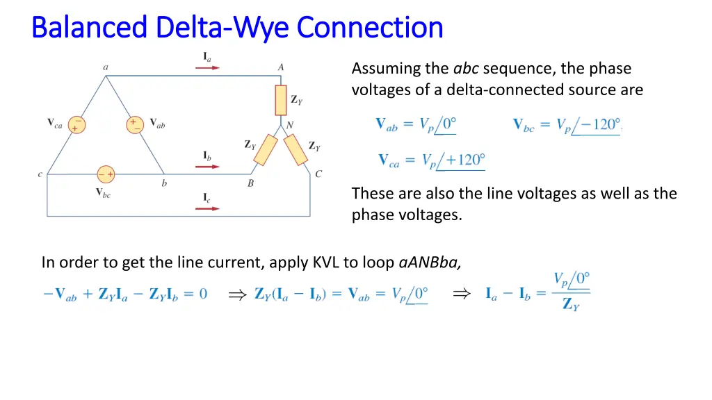 balanced delta balanced delta wye connection