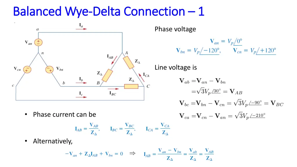 balanced wye balanced wye delta connection delta 1