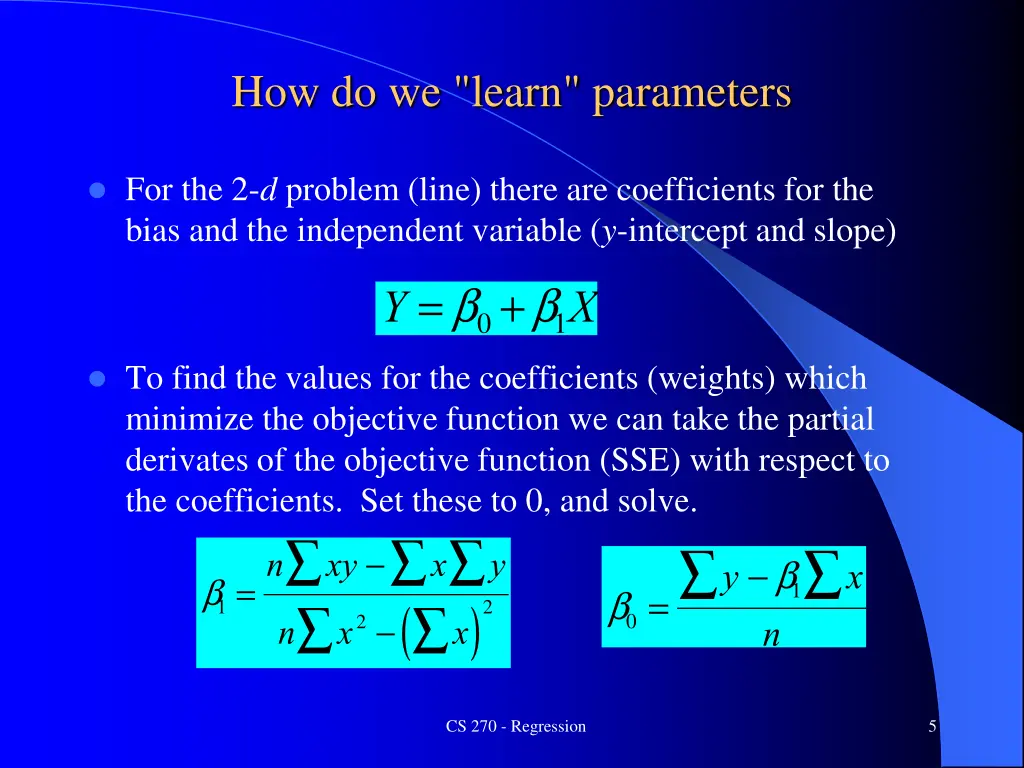 how do we learn parameters