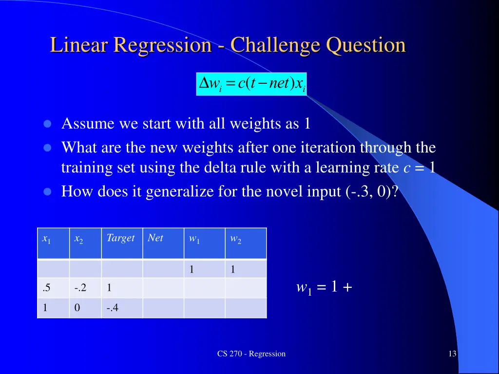 linear regression challenge question 1