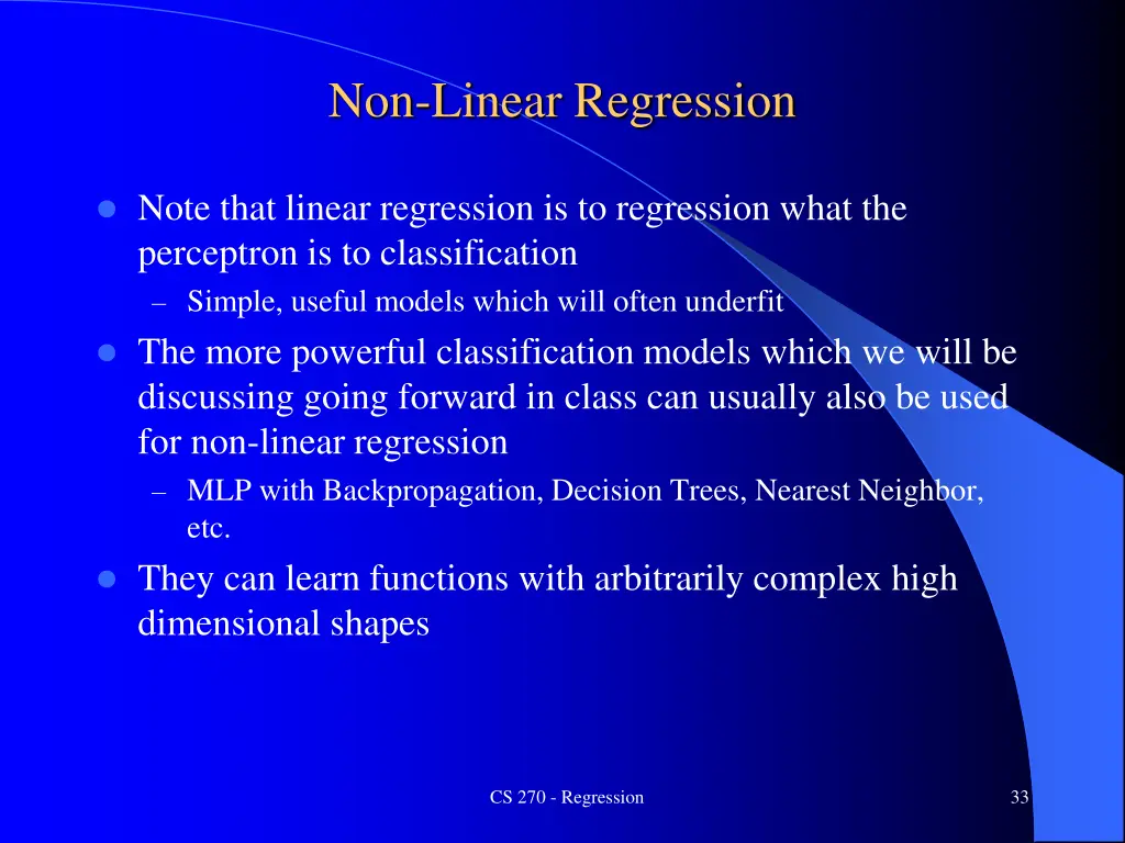 non linear regression