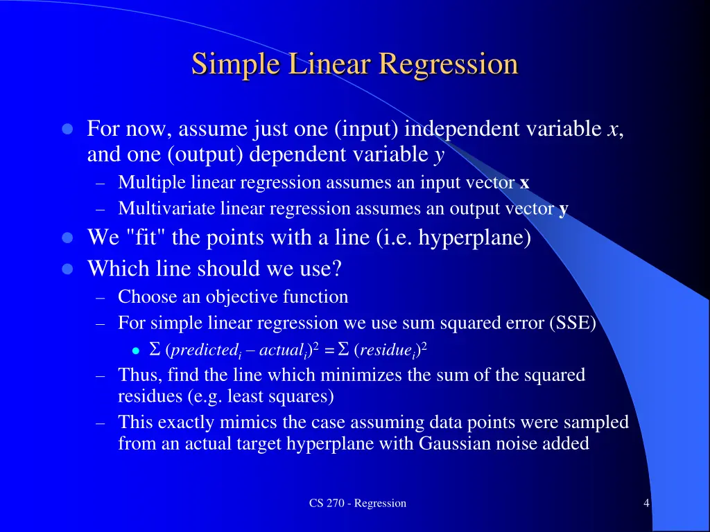 simple linear regression