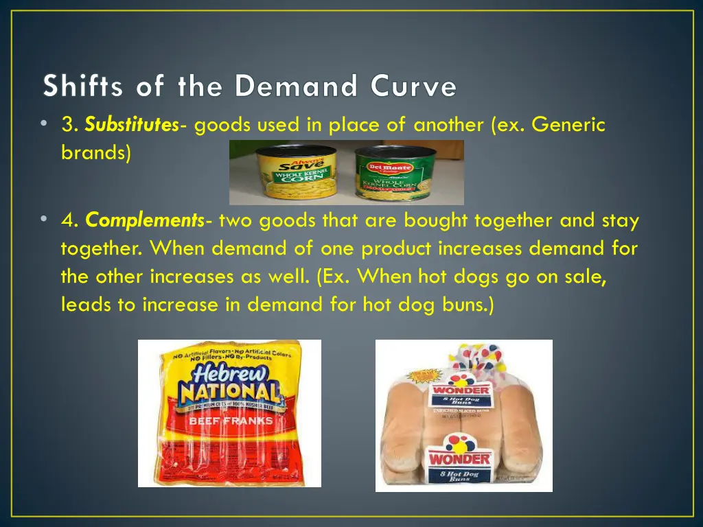 shifts of the demand curve 3 substitutes goods