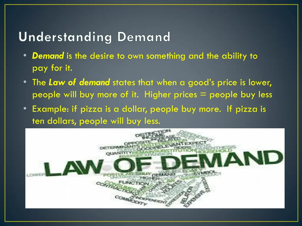 understanding demand demand is the desire