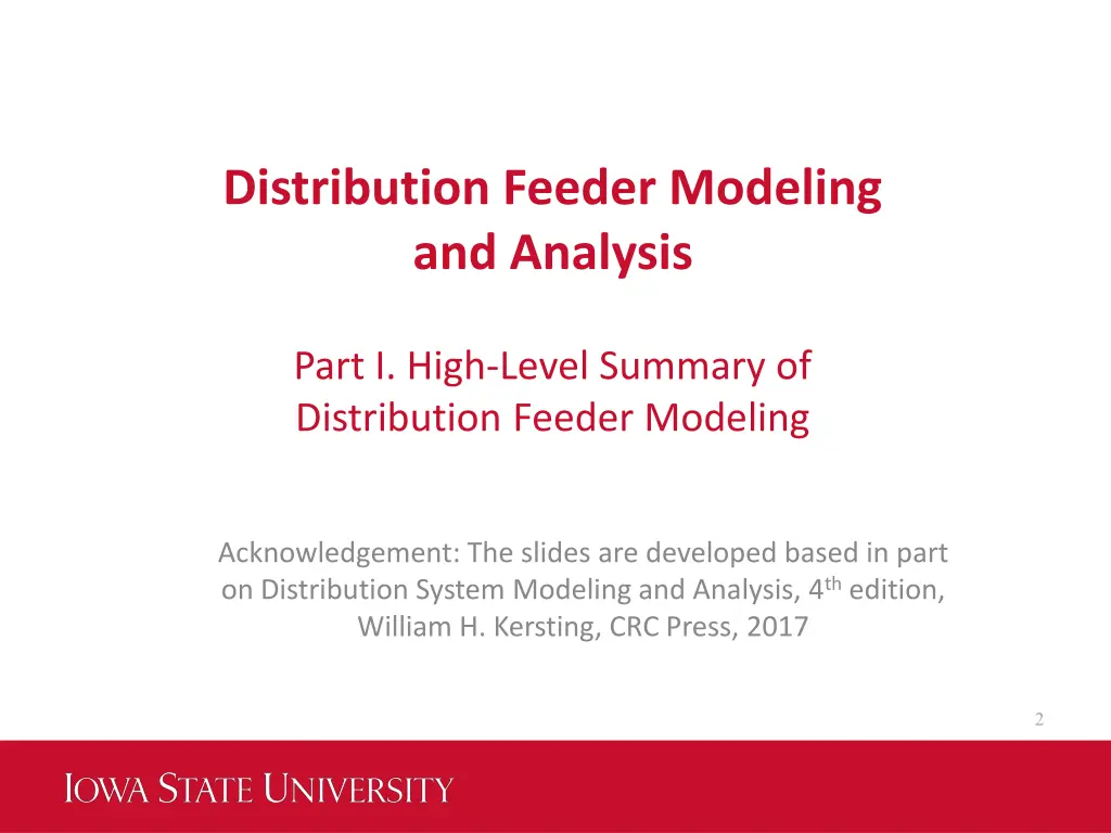 distribution feeder modeling and analysis