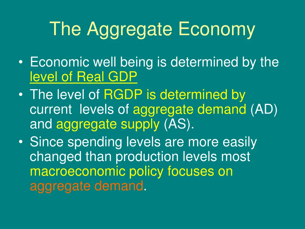 the aggregate economy 1