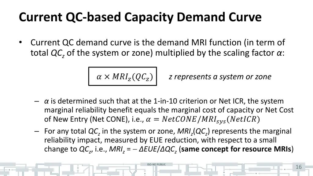 current qc based capacity demand curve