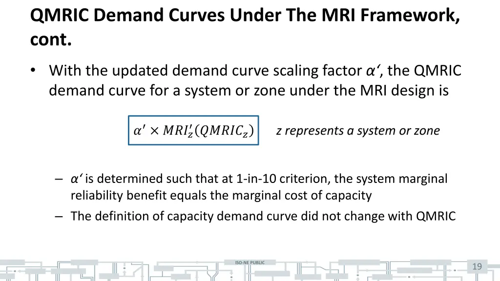 qmric demand curves under the mri framework cont