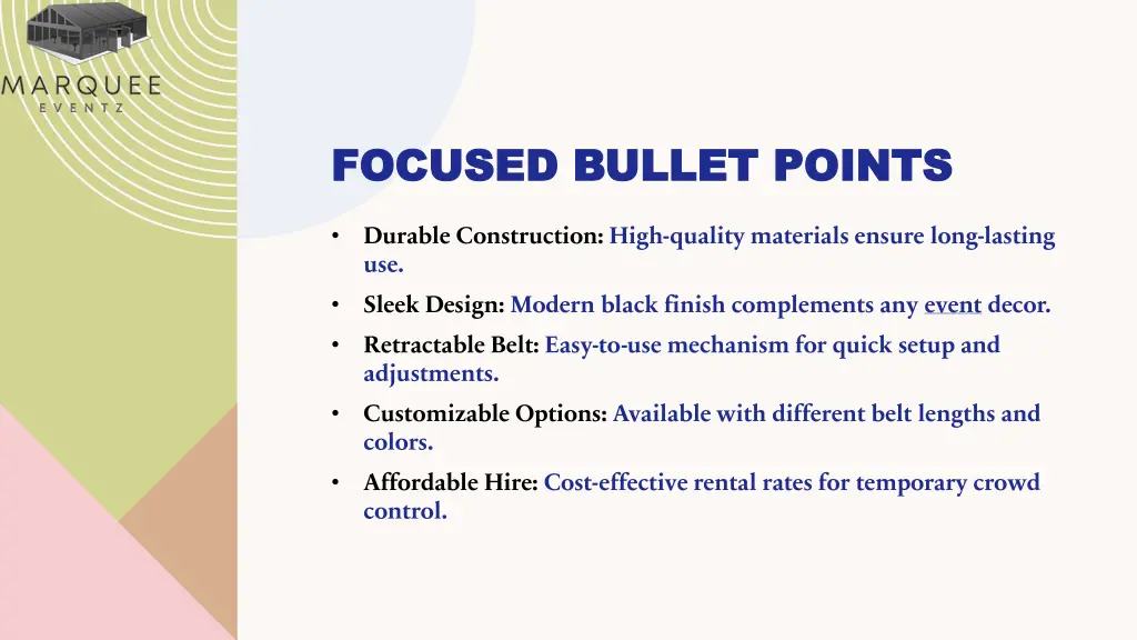 focused bullet points focused bullet points