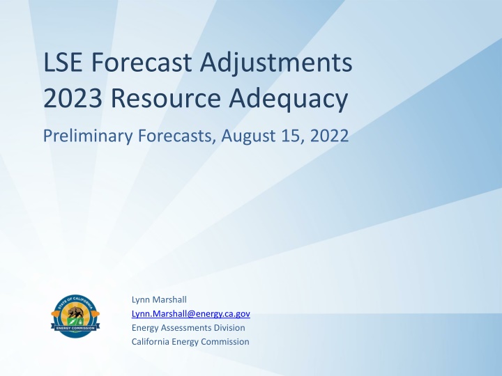 lse forecast adjustments 2023 resource adequacy