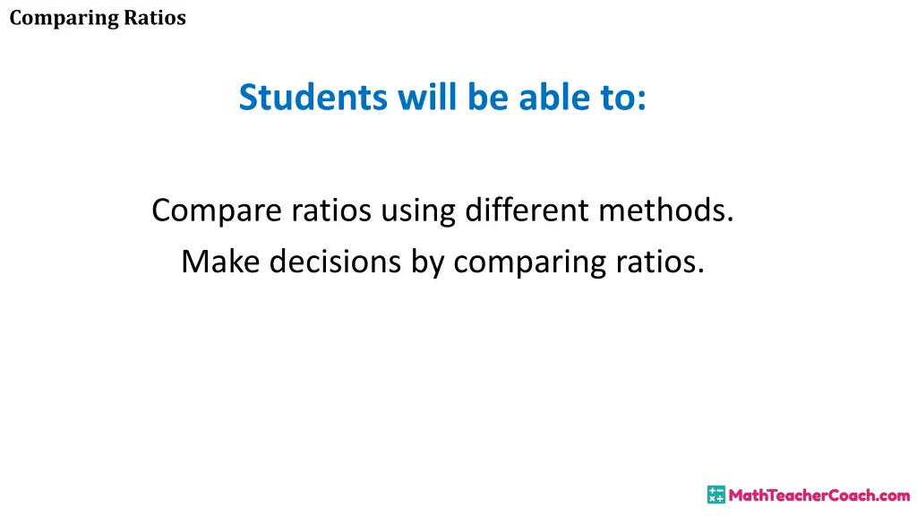 comparing ratios 1