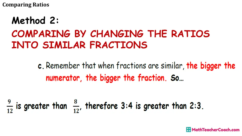 comparing ratios 13