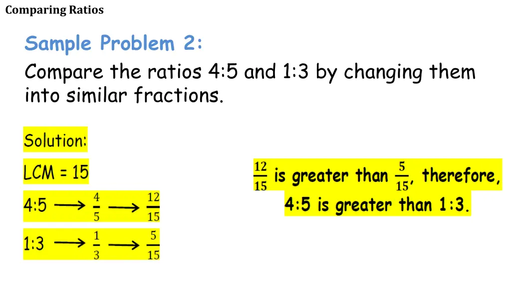 comparing ratios 14