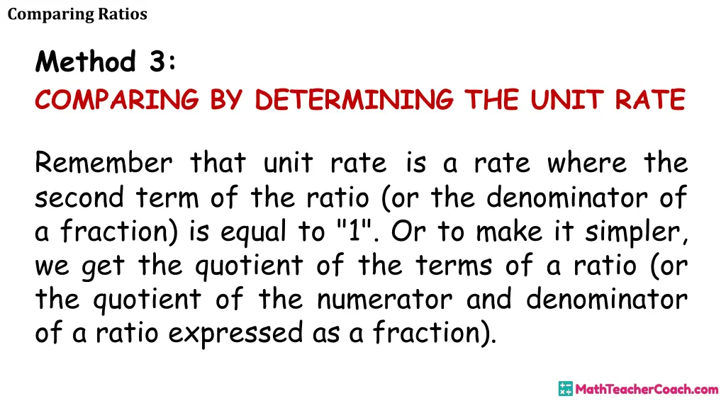 comparing ratios 16