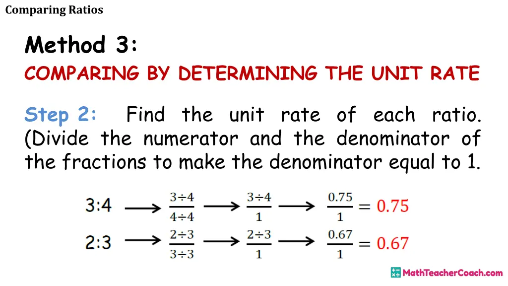 comparing ratios 18