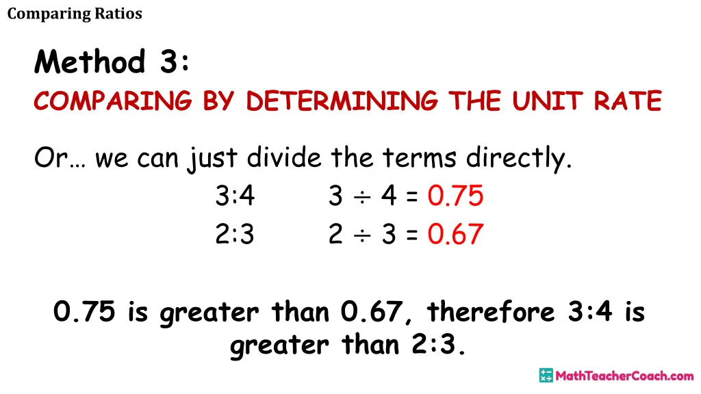 comparing ratios 19