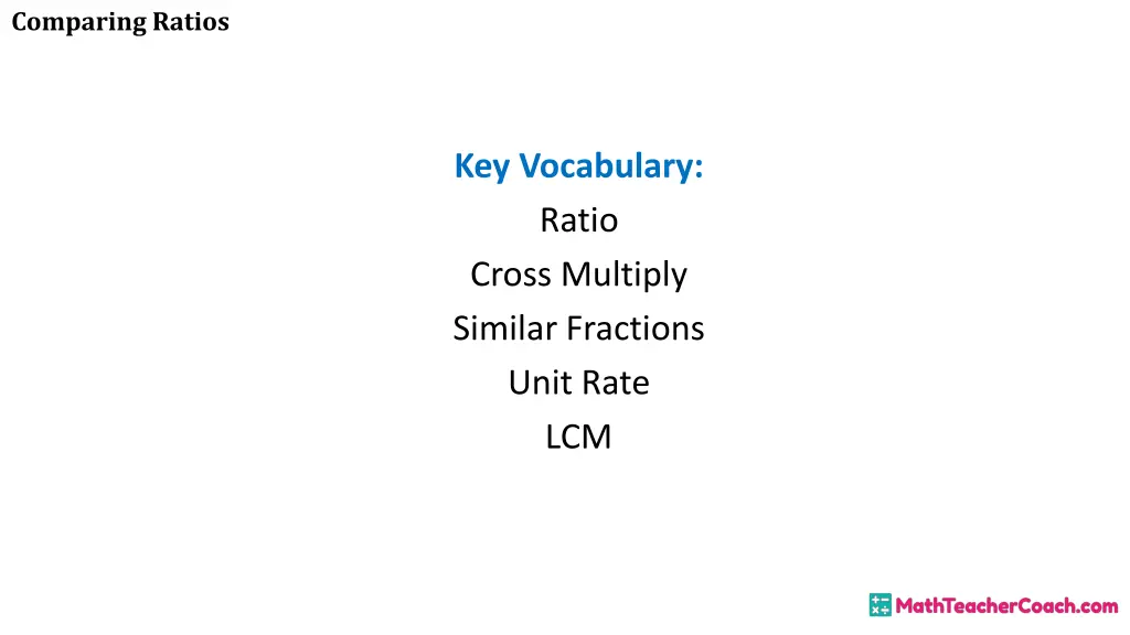 comparing ratios 2