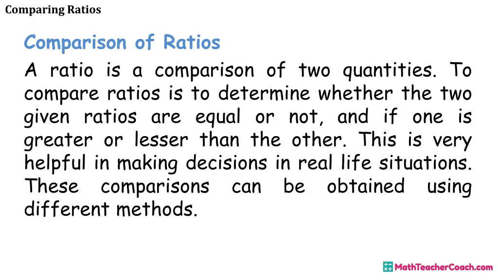 comparing ratios 3