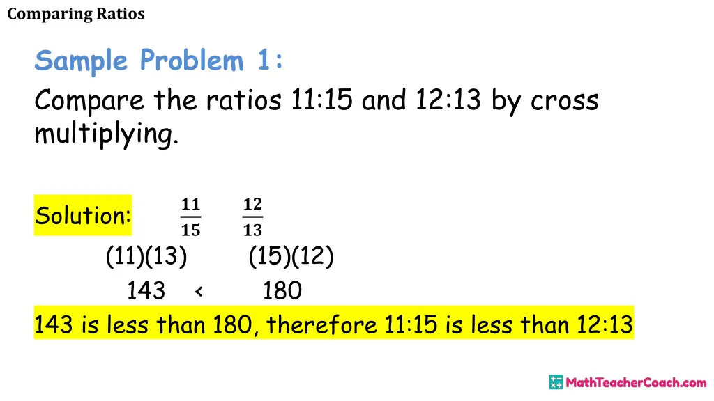 comparing ratios 8