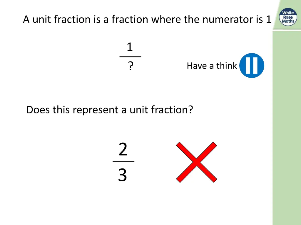 a unit fraction is a fraction where the numerator 6