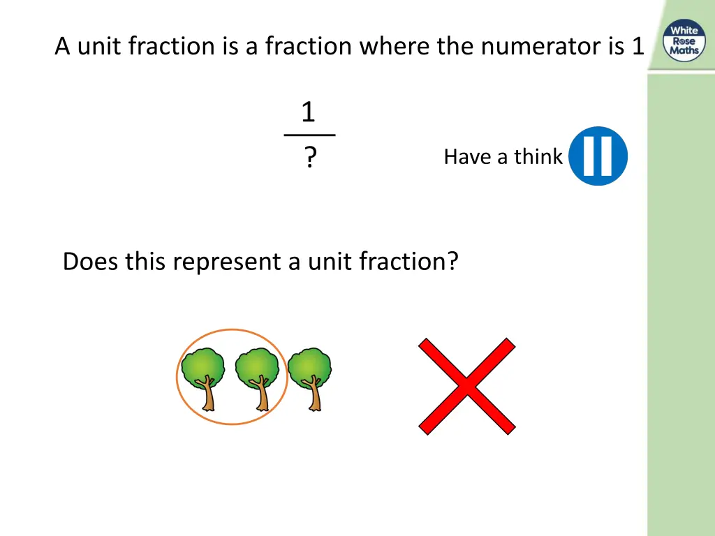 a unit fraction is a fraction where the numerator 7