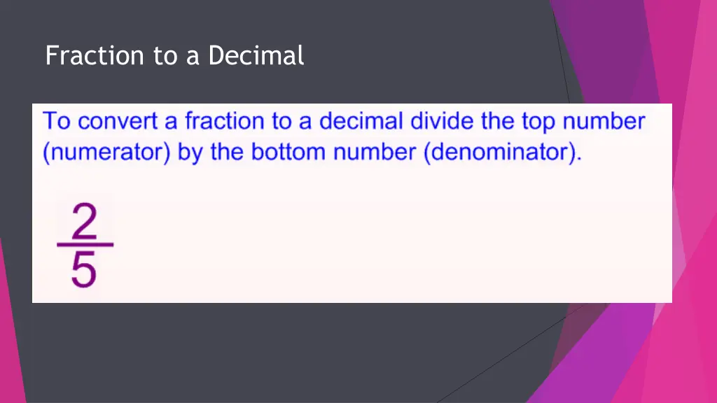 fraction to a decimal