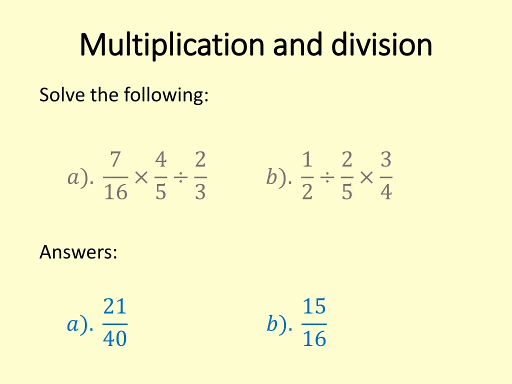 multiplication and division multiplication