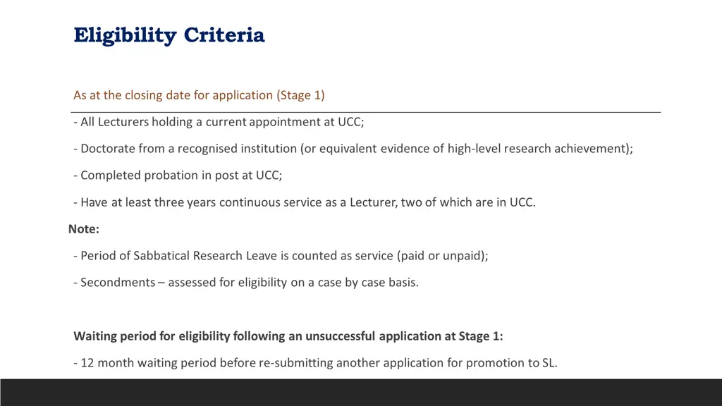 eligibility criteria