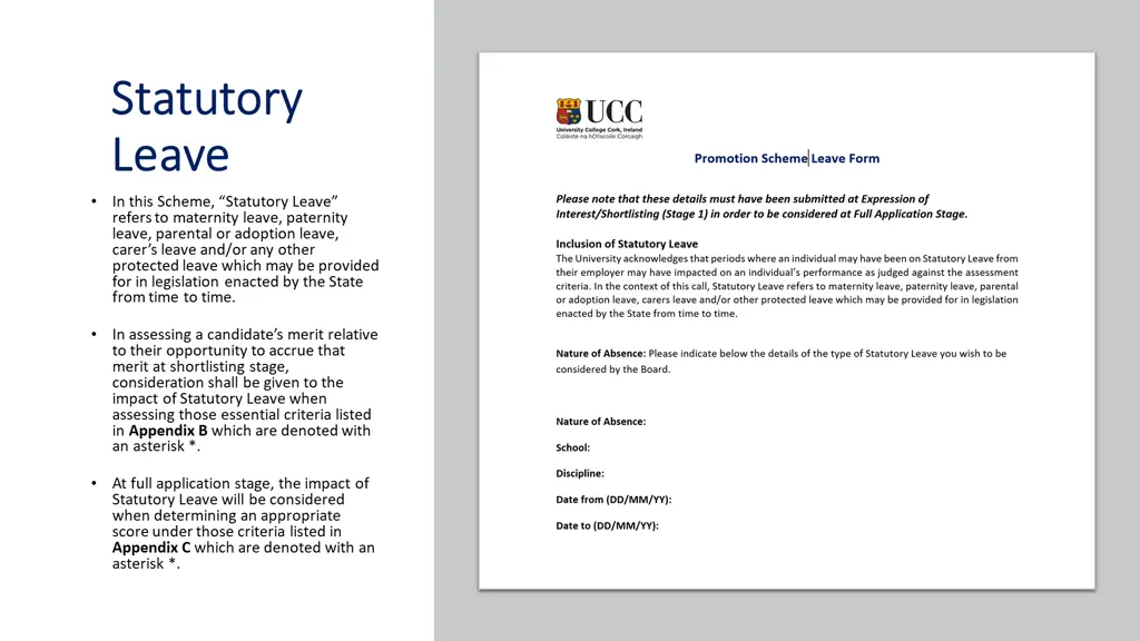 statutory statutory leave leave