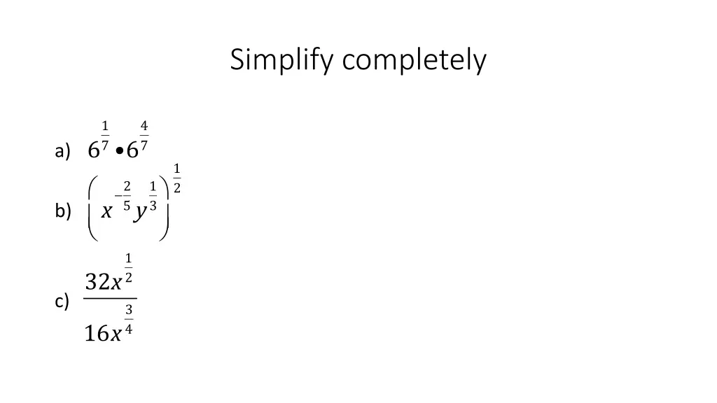 simplify completely