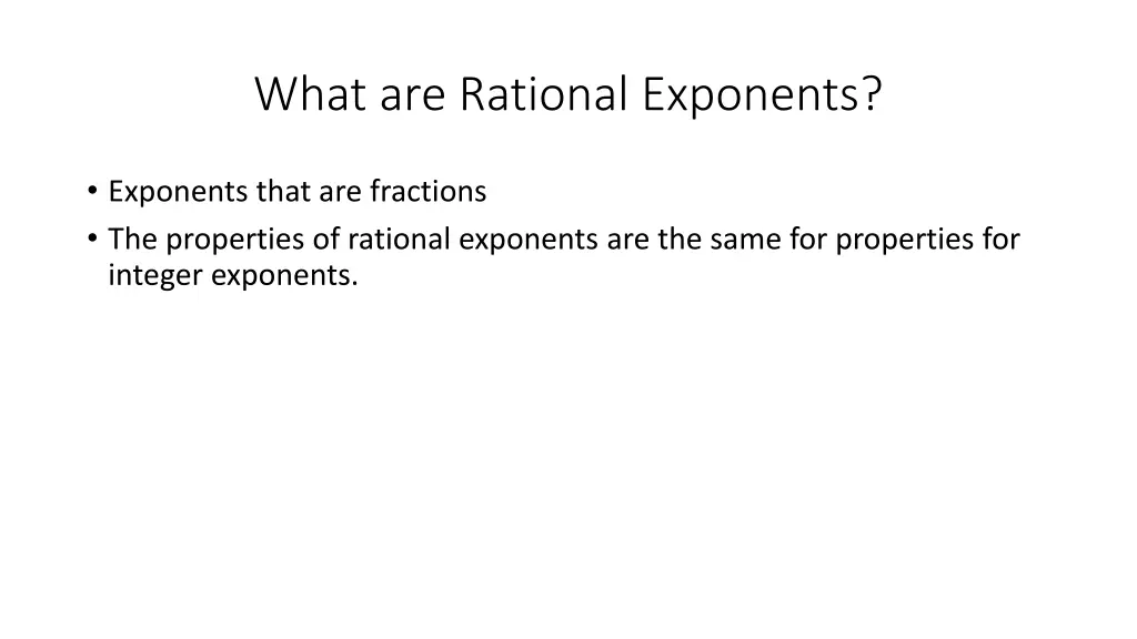 what are rational exponents