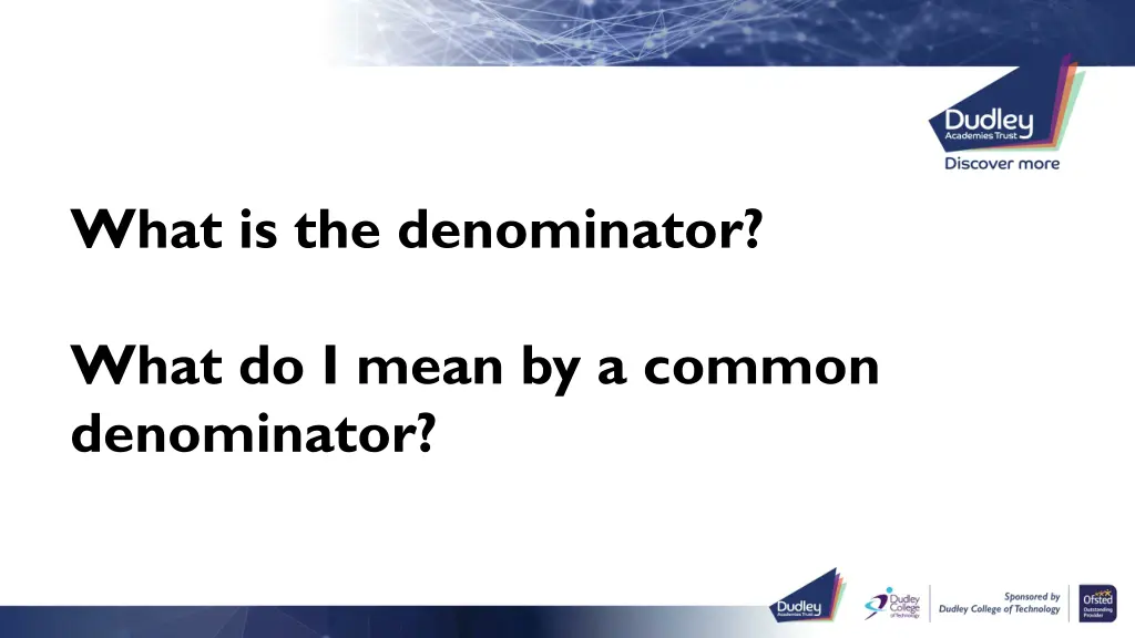 what is the denominator