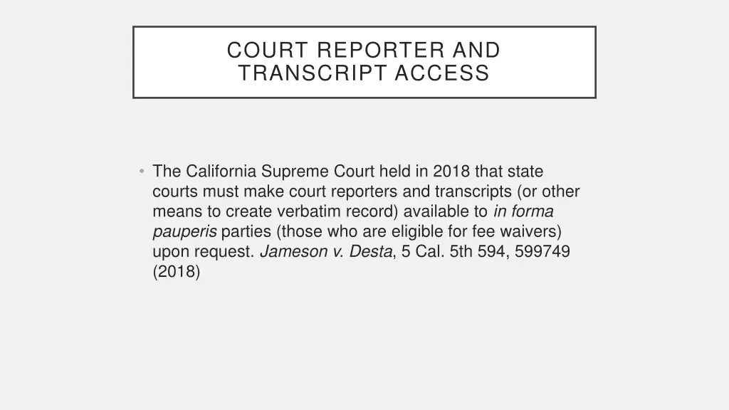 court reporter and transcript access