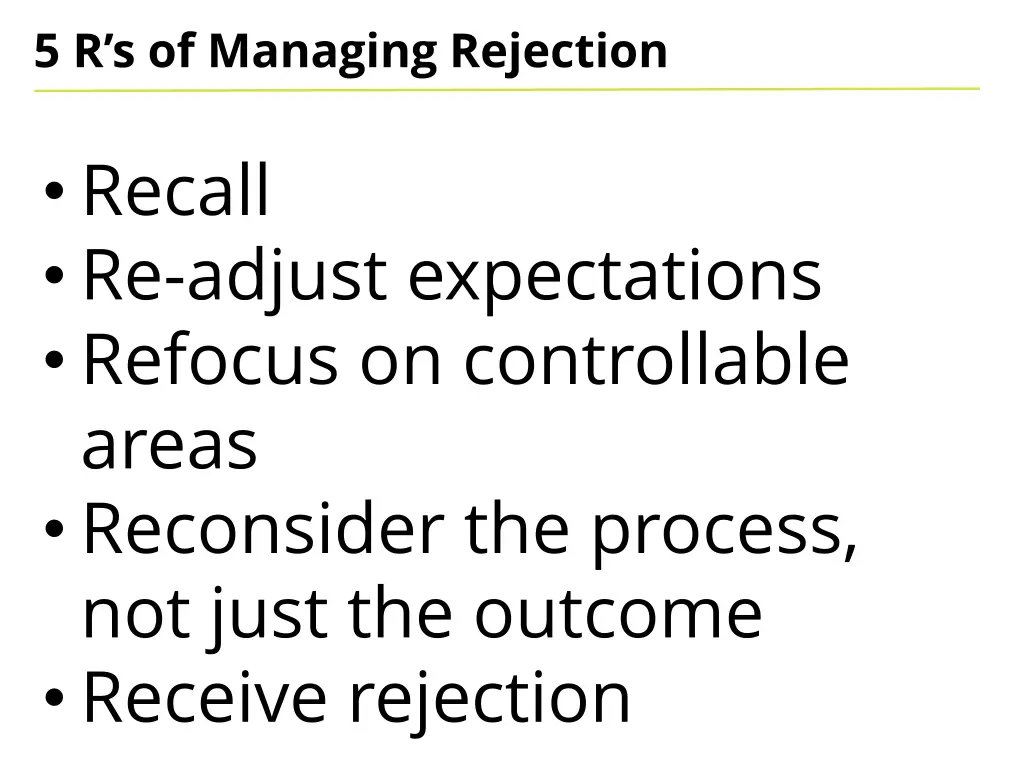 5 r s of managing rejection