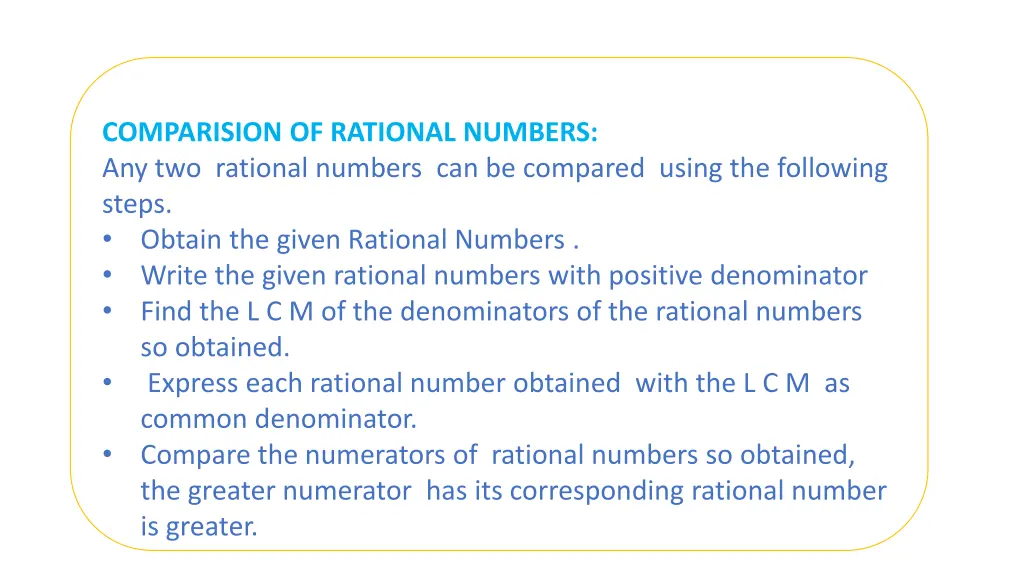 comparision of rational numbers any two rational