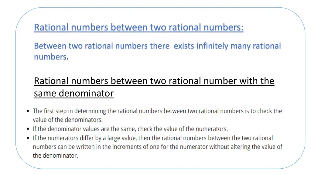 rational numbers between two rational numbers