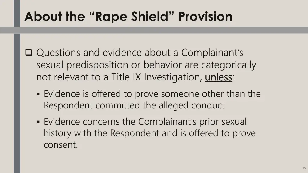 about the rape shield provision