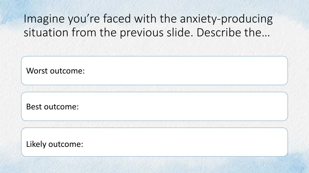 imagine you re faced with the anxiety producing