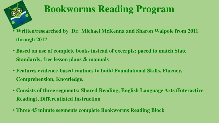 bookworms reading program