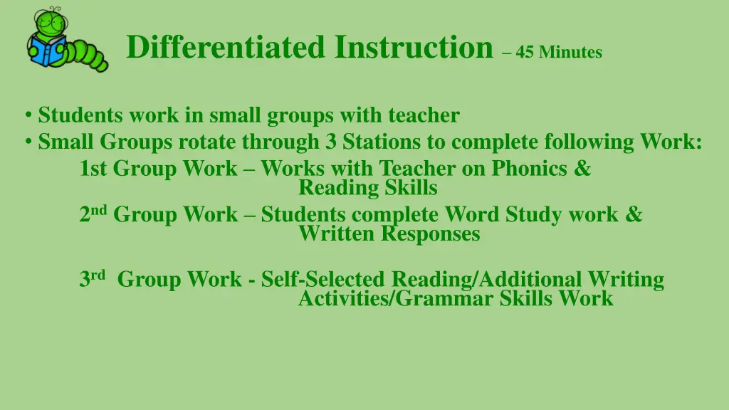 differentiated instruction 45 minutes