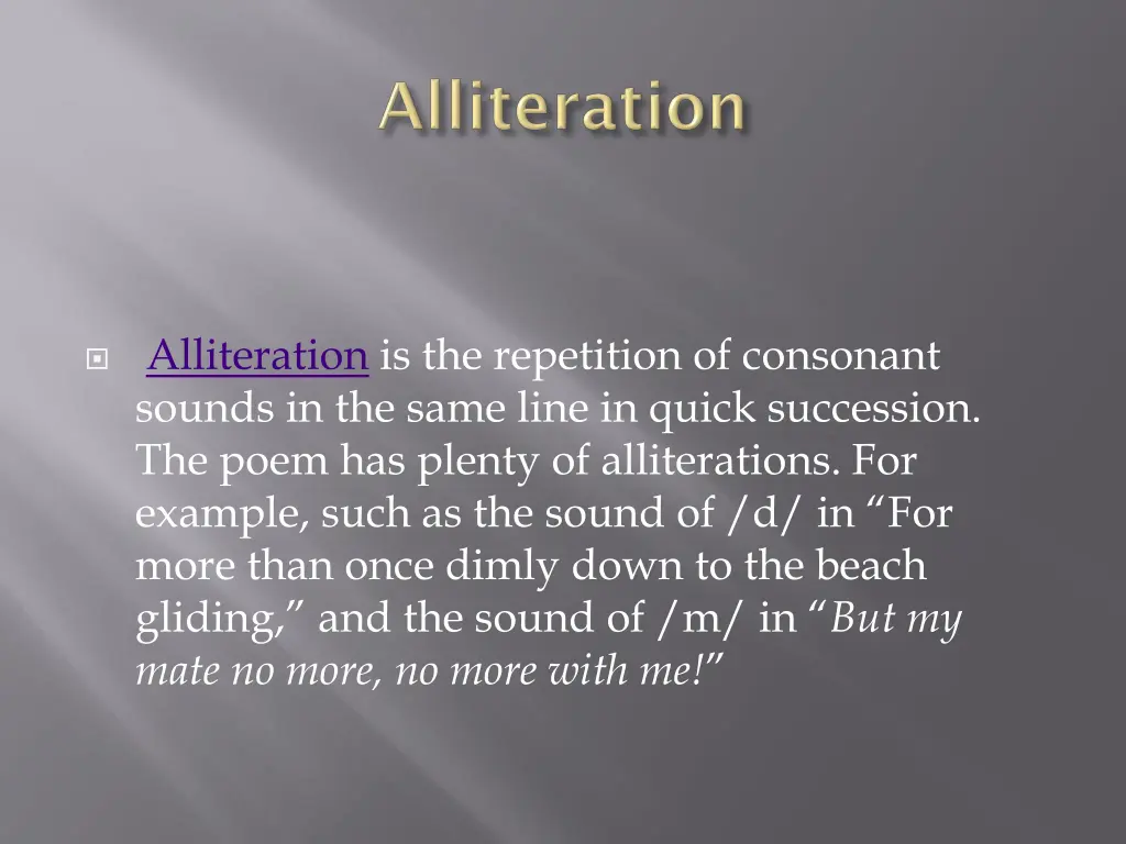 alliteration is the repetition of consonant