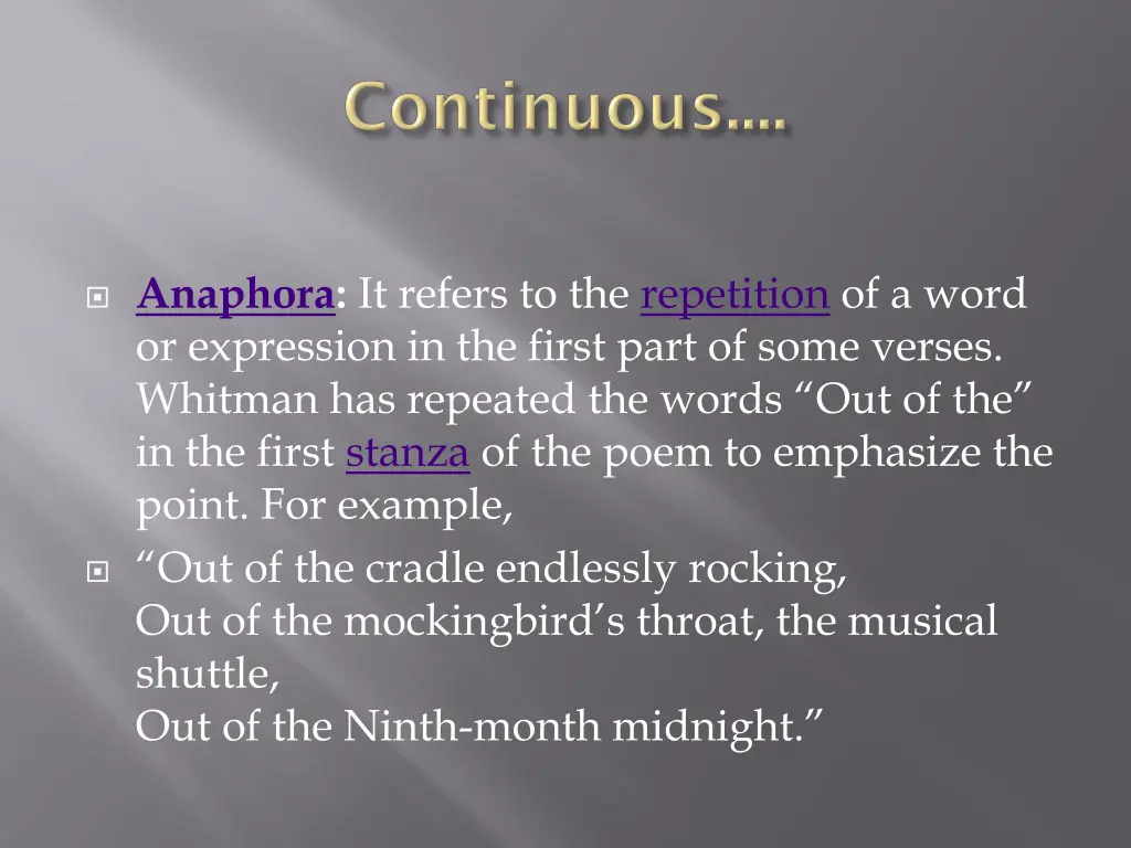 anaphora it refers to the repetition of a word