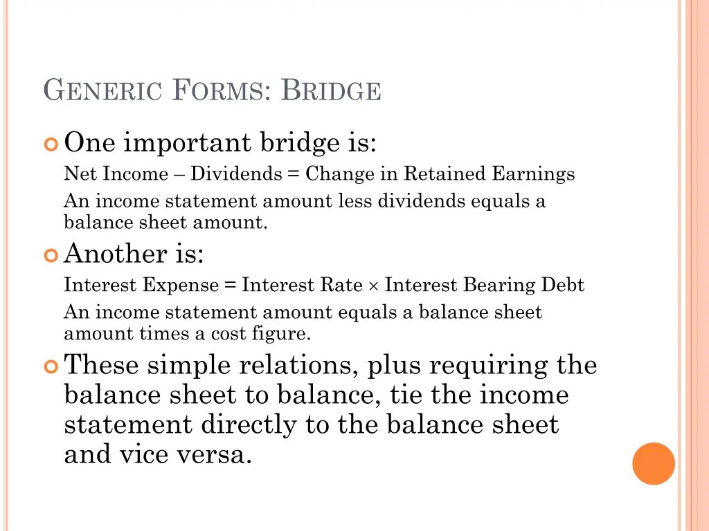 g eneric f orms b ridge