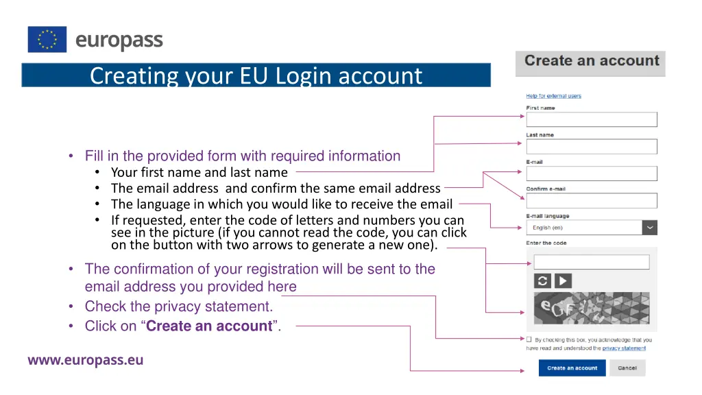 creating your eu login account 1