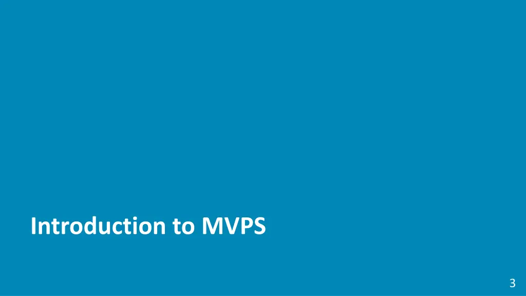 introduction to mvps