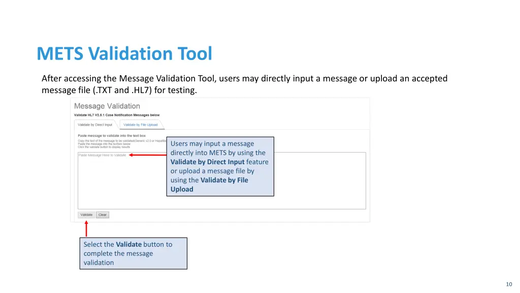 mets validation tool