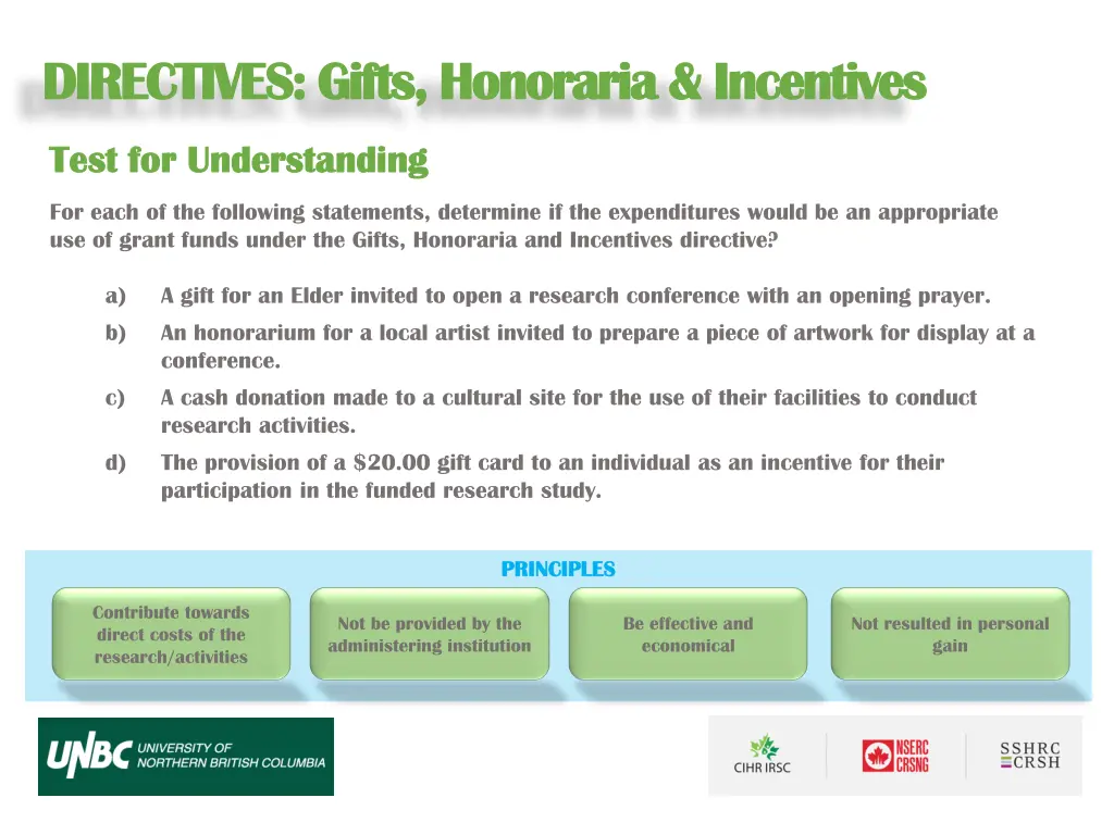 directives gifts honoraria incentives directives 1