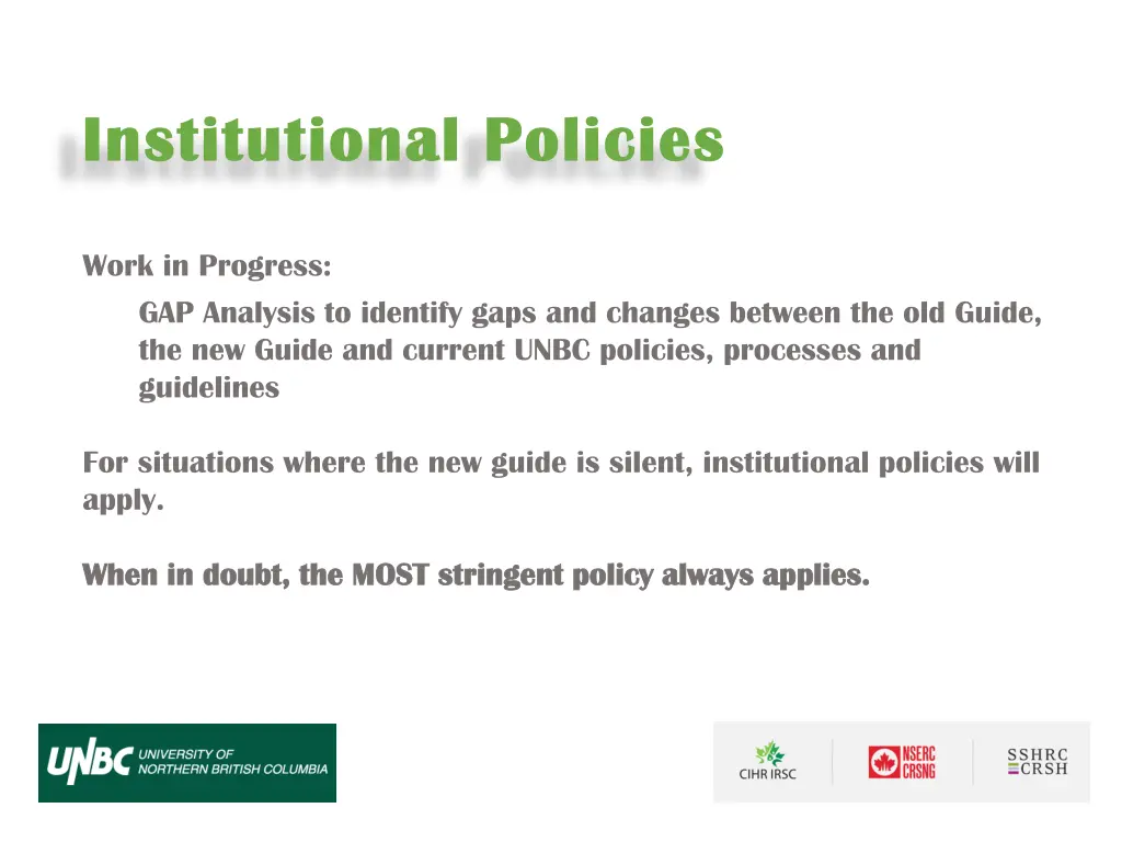 institutional policies institutional policies