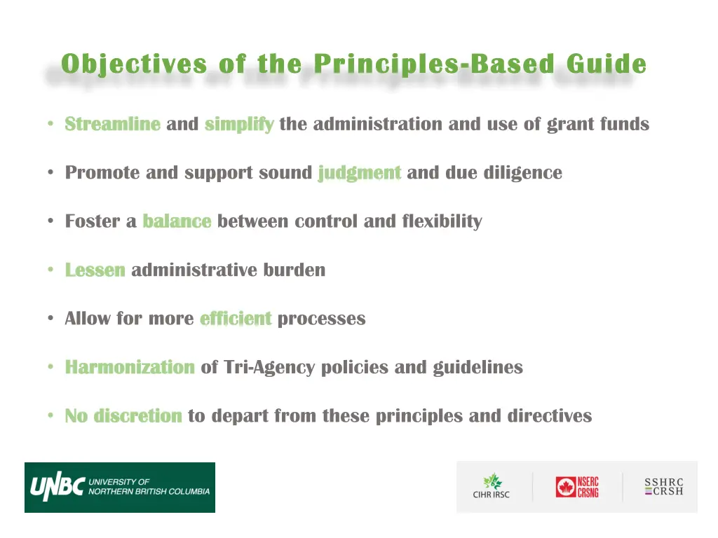 objectives of the principles objectives